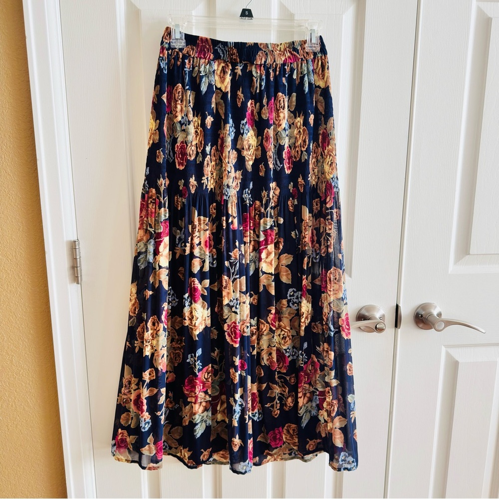 Express Vintage Sheer Floral Maxi Skirt Y2K Women's Size M NWT - Picture 2 of 5